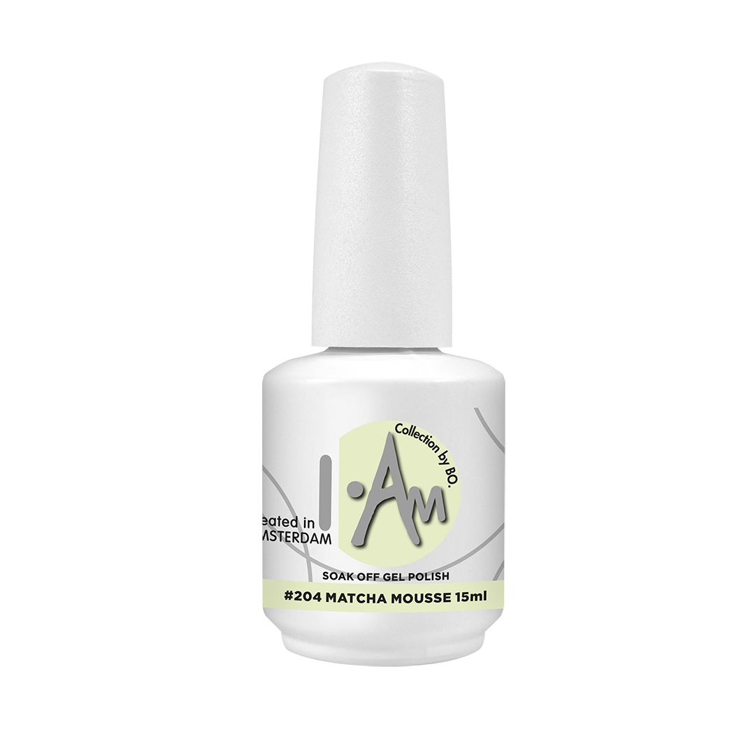 I.Am By BO 204 Matcha Mousse gellak – zachte matchagroene tint, HEMA-vrij, vegan en langdurige glans