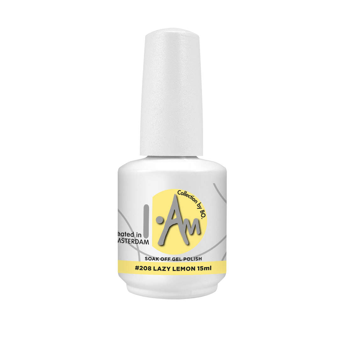 I.Am By BO 208 Lazy Lemon gellak – frisse zachte citroengele tint, HEMA-vrij, vegan en langdurige glans