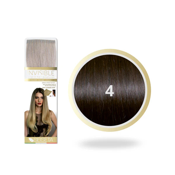 SEISETA INVISIBLE CLIP-ON 4 DONKER KASTANJEBRUIN