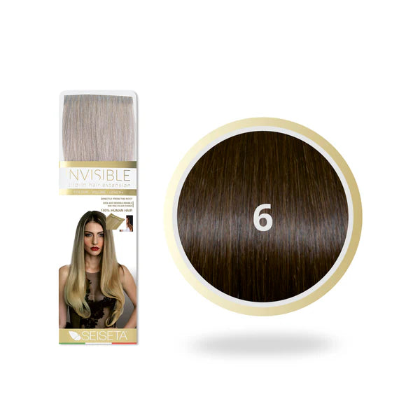 SEISETA INVISIBLE CLIP-ON 6/CHOCOLADEBRUIN