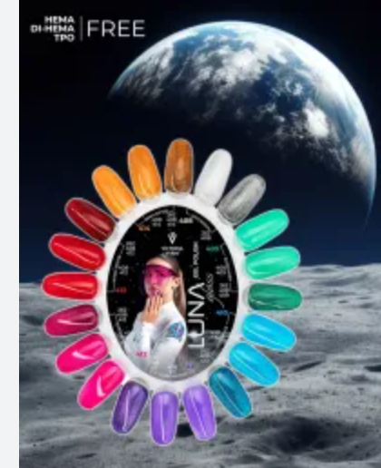 Victoria Vynn Luna Glass 408 Moonlight – Transparante zilverkleurige gellak met glas- en cat-eye effect.
Victoria Vynn Luna Glass 409 Kryptonite – Diep groene gellak met magnetisch cat-eye effect.
Victoria Vynn Luna Glass 410 Deep Space – Kosmisch blauwe gellak met een mysterieuze glans.
Victoria Vynn Luna Glass 411 Aurora – Paarse gellak met sprankelend glas- en cat-eye effect.
Victoria Vynn Luna Glass 412 Nebula – Roze gellak met een zacht, kosmisch uiterlijk.
Victoria Vynn Luna Glass 413 Supernova –