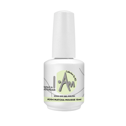 I.Am By BO 204 Matcha Mousse gellak – zachte matchagroene tint, HEMA-vrij, vegan en langdurige glans