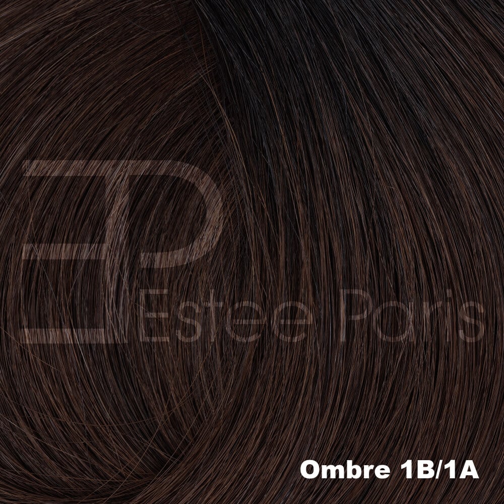 Estee Paris Hair Butterfly Weft 50 cm kleur Ombre 1B/1A - Bruin met donkerbruine roots