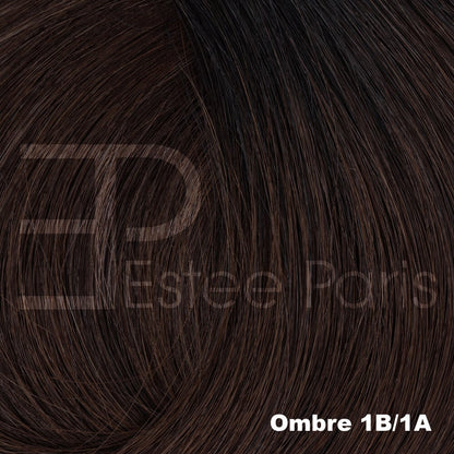 Estee Paris Hair Butterfly Weft 50 cm kleur Ombre 1B/1A - Bruin met donkerbruine roots