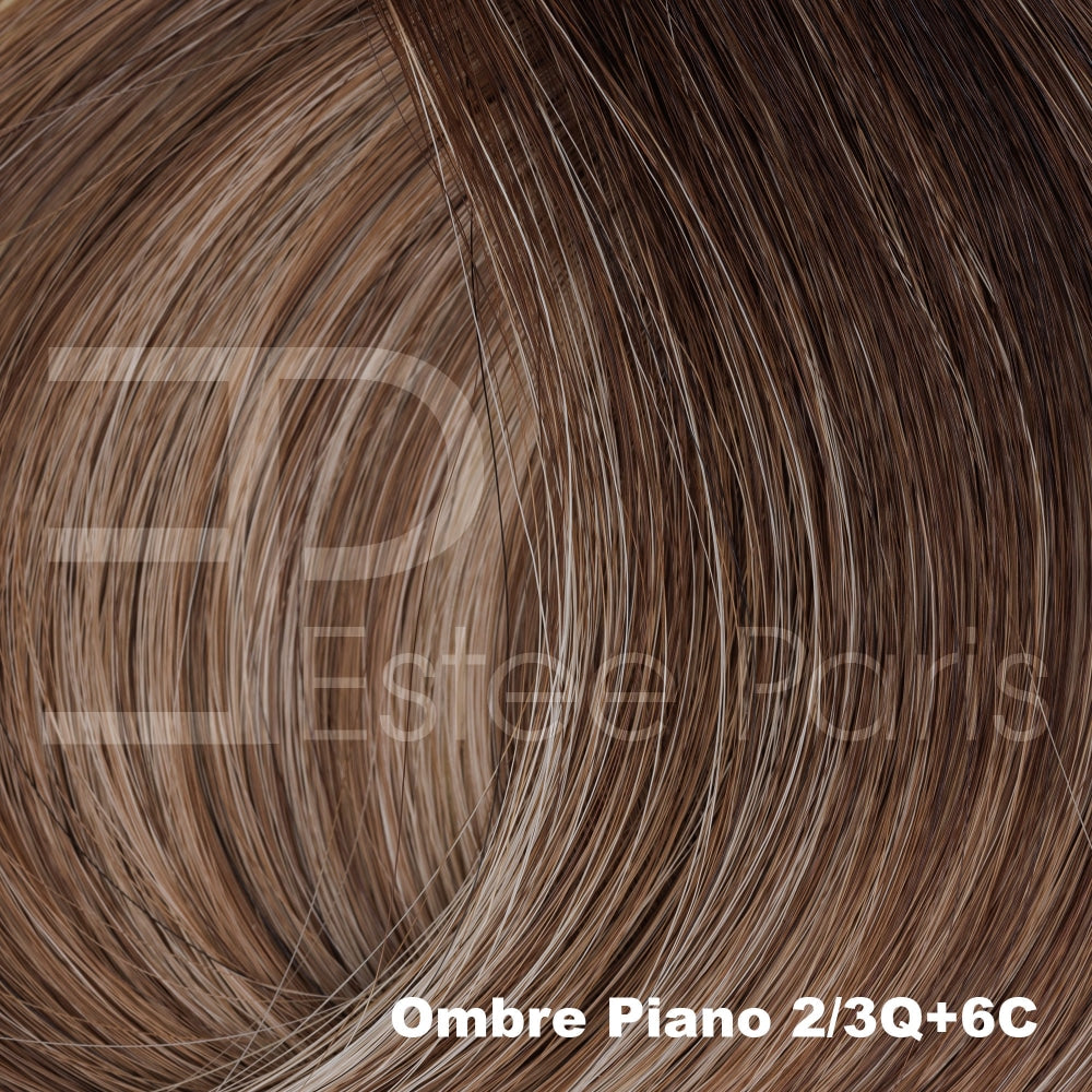 Estee Paris Hair Butterfly Weft 50 cm kleur Ombre 2/3Q+6C - Lichtbruin + blond met bruine roots
