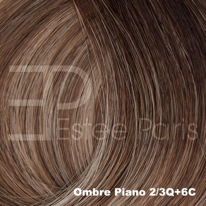 Estee Paris Hair Butterfly Weft 50 cm kleur Ombre 2/3Q+6C - Lichtbruin + blond met bruine roots