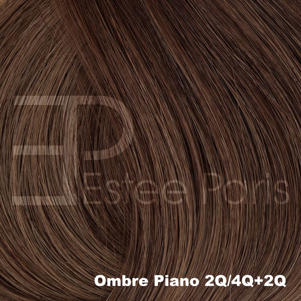 Estee Paris Hair Butterfly Weft 50 cm kleur Ombre 2Q/4Q+2Q - Bruin + lichtbruin met bruine roots