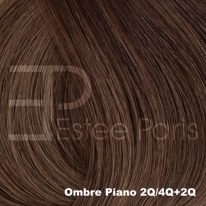 Estee Paris Hair Butterfly Weft 50 cm kleur Ombre 2Q/4Q+2Q - Bruin + lichtbruin met bruine roots