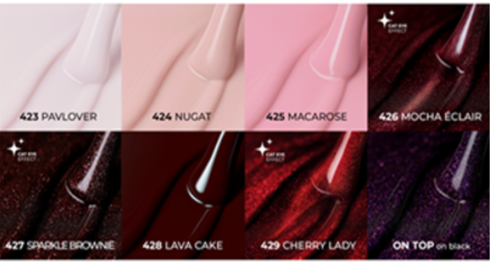 Victoria Vynn™ 8 Pack Gellak – Cherry on Top | 7 kleuren + Cat Eye + No Wipe Topcoat