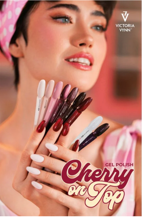 Victoria Vynn™ 8 Pack Gellak – Cherry on Top | 7 kleuren + Cat Eye + No Wipe Topcoat