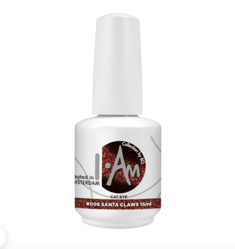 I.Am by BO. Cat Eye #006 Santa Claws – rood magnetische cat eye gel polish