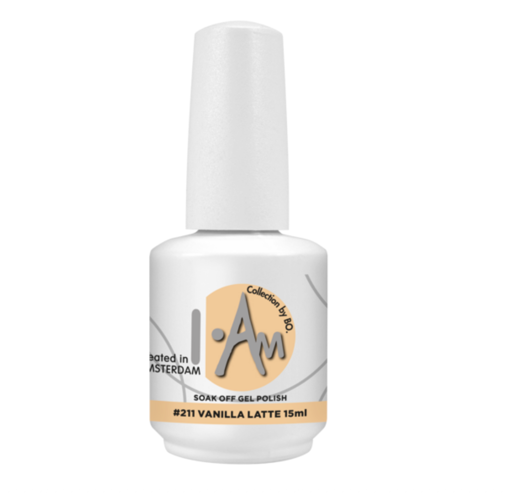 I.Am by BO 211 Vanilla Latte gellak 15ml – warme nude beige gellak met zachte finish