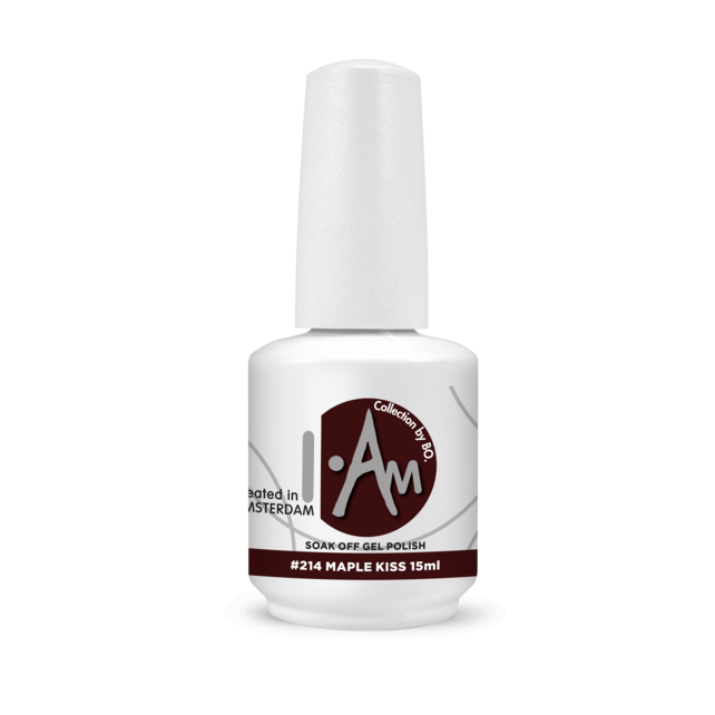 I.Am by BO 214 Maple Kiss – warme karamel nude gellak met zachte glans