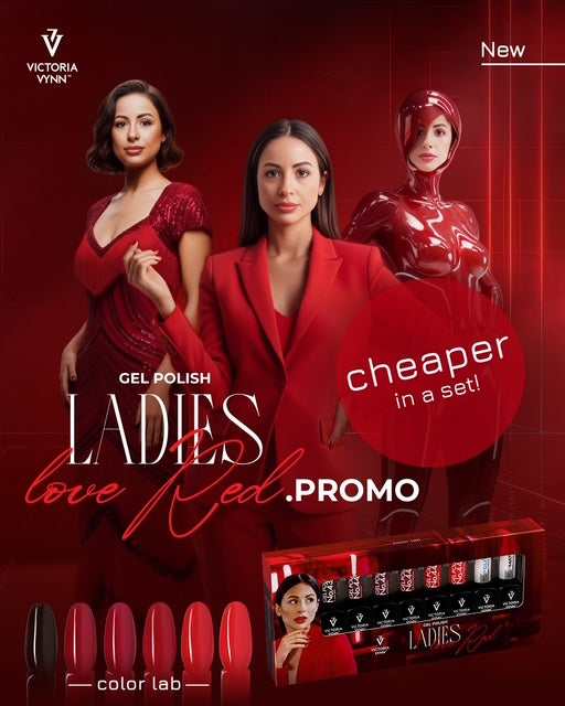 Victoria Vynn™ Salon Gelpolish 8-Pack Ladies Love Red – 6 Roodtinten + Top Gloss & Top Matte| House of Diva