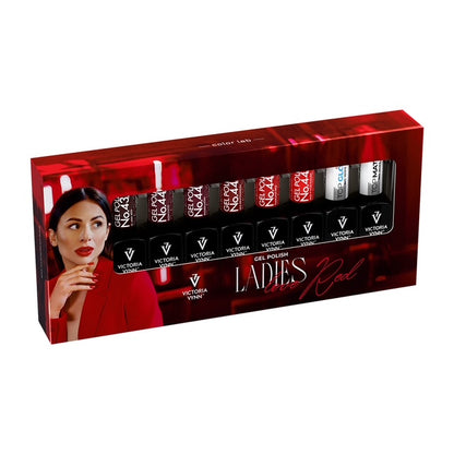 Victoria Vynn™ Salon Gelpolish 8-Pack Ladies Love Red – 6 Roodtinten + Top Gloss & Top Matte| House of Diva