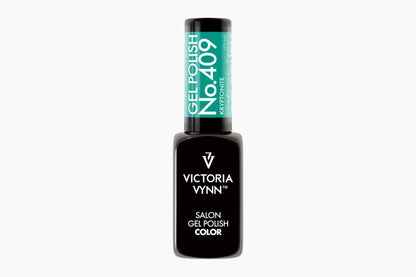 Flesje Victoria Vynn Gel Polish 409 – diepgroene smaragd tint met glanzende finish uit de Luna Glass collectie.

