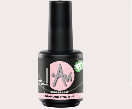I.Am Rubber Base Diamond Pink (15ml) flesje – HEMA & TPO vrij