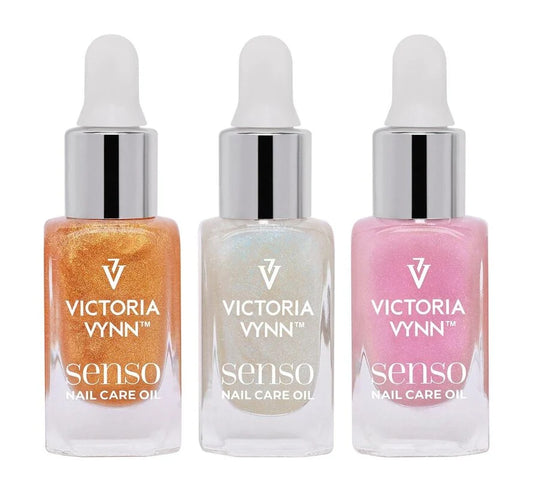 Victoria Vynn Senso 3-pack nagelolie – Follow Me, Kiss Me & Love Me – verzorgende olie met glans en geur voor gezonde nagels.